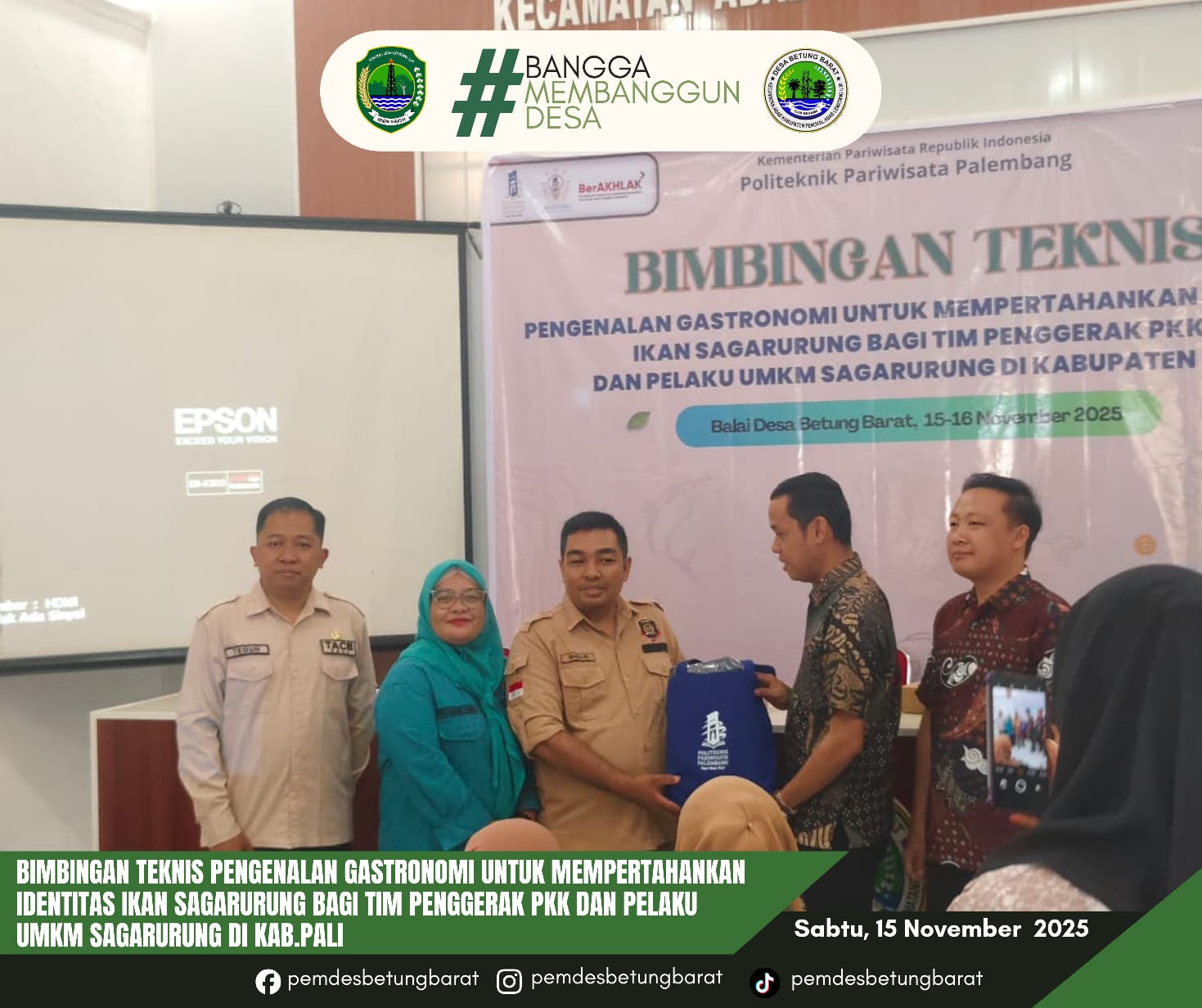 Bimtek Gastronomi Sagarurung di Desa Betung Barat, Relevansi Pangan Lokal Dengan Identitas Budaya PALI